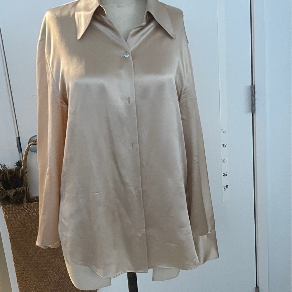 Vince Medium Gold Silk Blouse